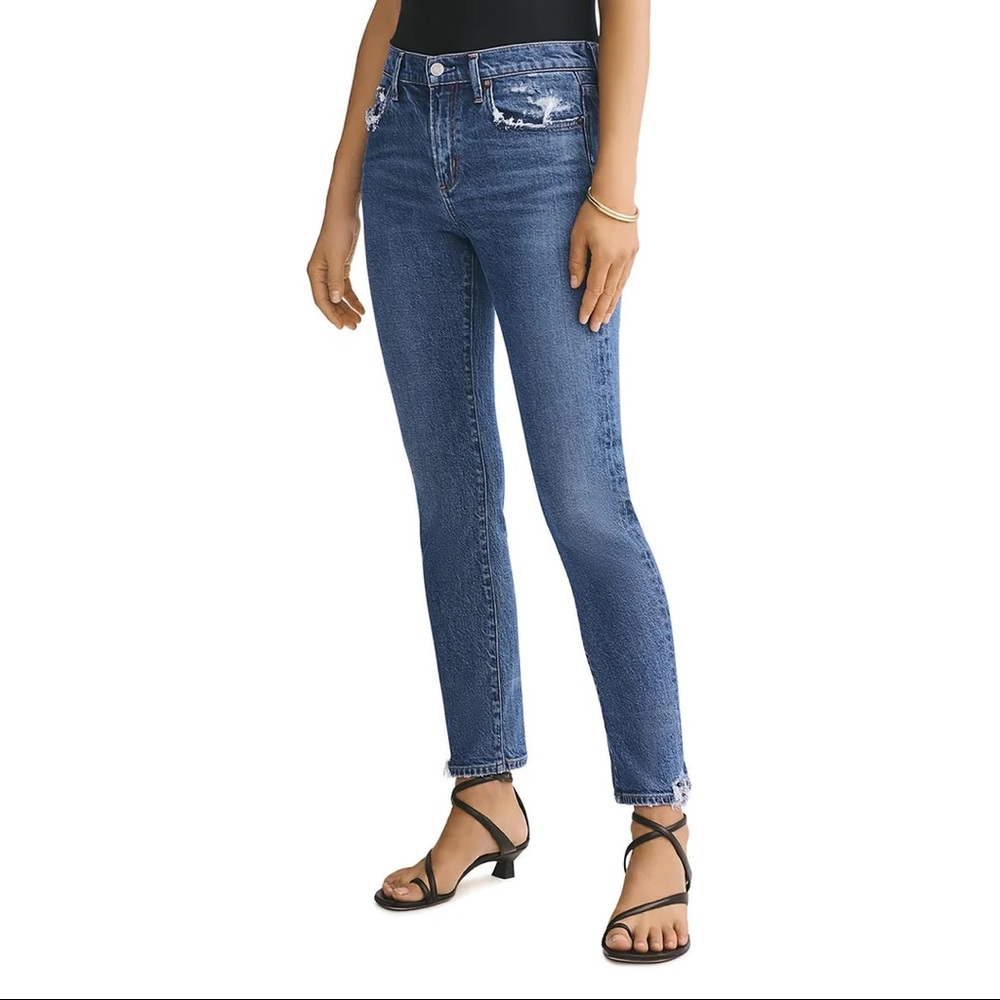 AGOLDE TONI WOMENS ANKLE FRAYED STRAIGHT LEG JEANS Size 24